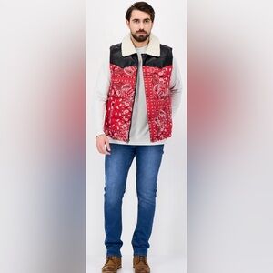 Levi's Red and Black Bandana Vest
